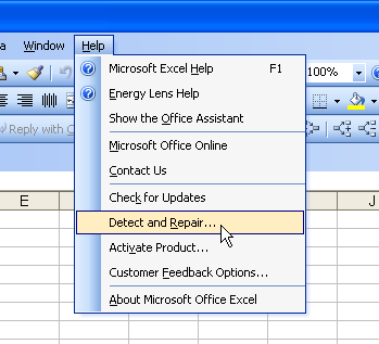 Update And Repair Excel